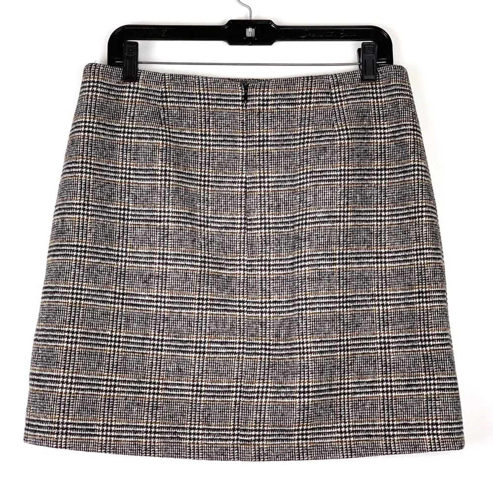 Plaid miniskirt Molly Bracken Lili Sidonio retro black white & brown size large